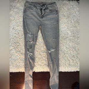 American Eagle Grey Ripped Jeans